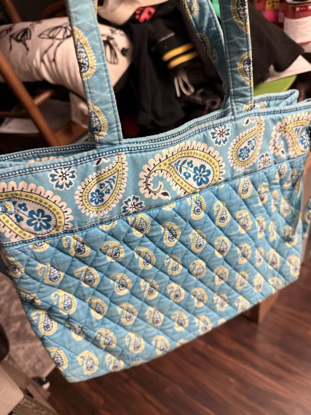 Vera Bradley Light Blue Paisley Tie Tote